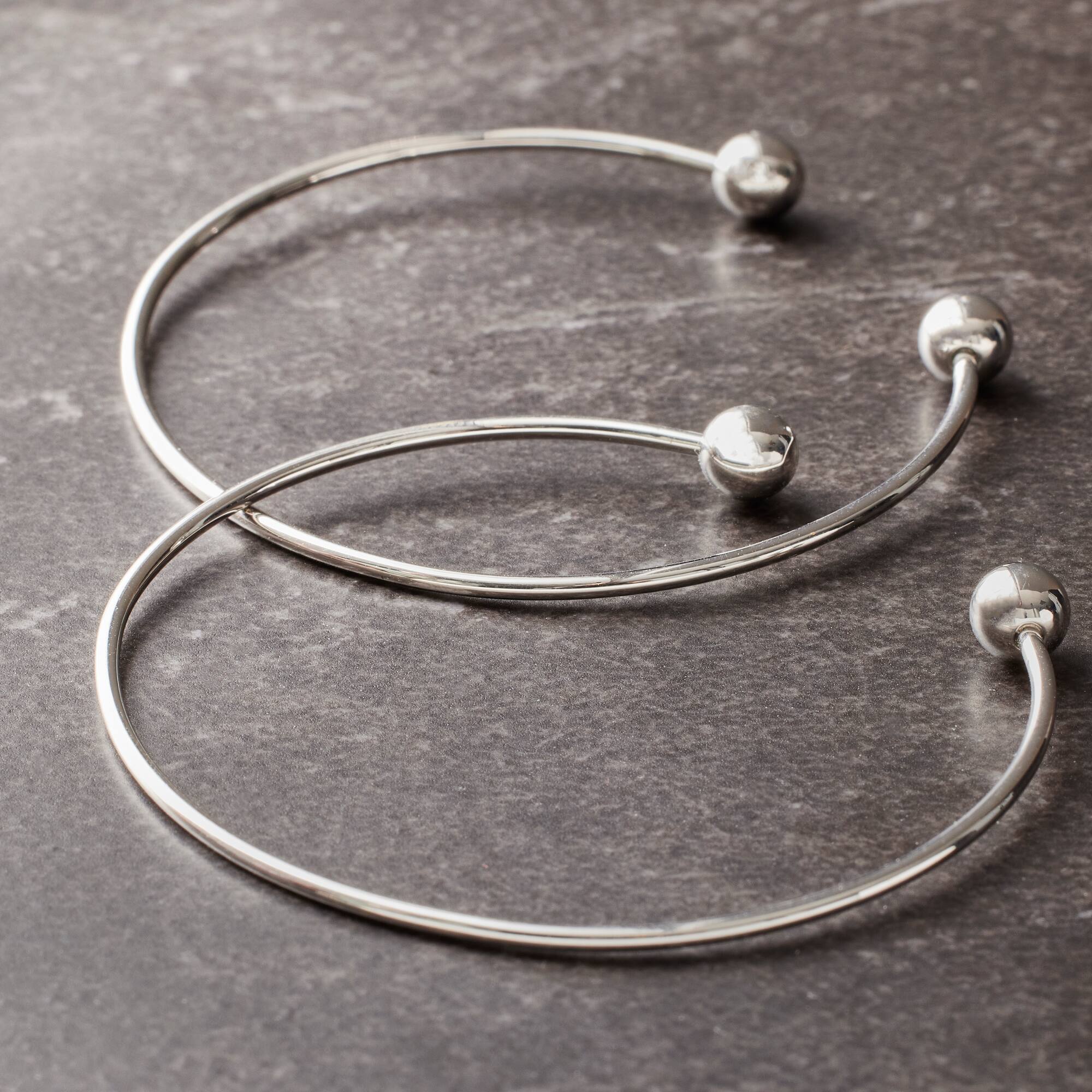 Rhodium Bangles, 2ct. by Bead Landing™